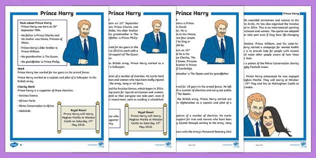 Prince Harry Fact File | Primary Resources (teacher made)