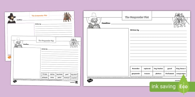 The Gunpowder Plot Recount Newspaper Template (teacher Made)