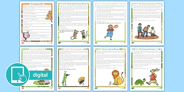2nd grade fables reading comprehension worksheets twinkl