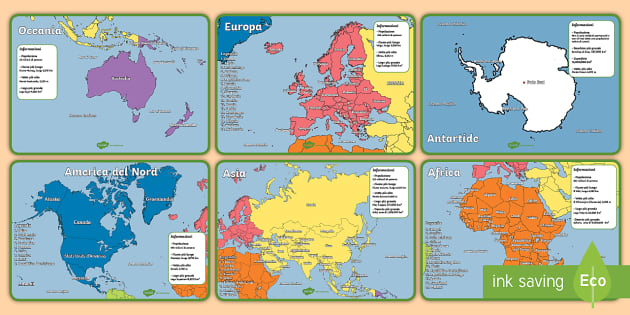 Poster da colorare Mappa del mondo (inglese) III di Editors Choice
