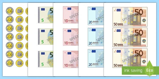 Affiche – Pièces et billets en euros - Photo 120x80cm sur papier affiche