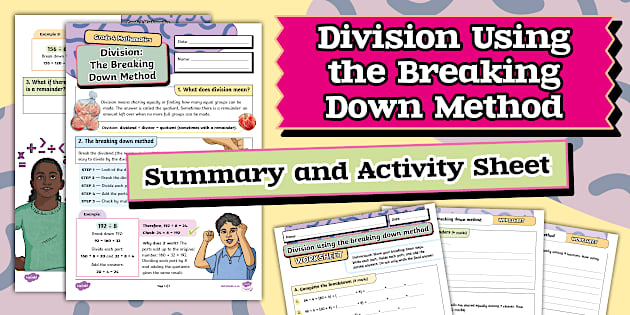 Year 4 Math Homework Division Grade 4 Mathematics - Term 4 - Division Using the Breaking Down Method ...