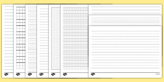 free lined paper template pack printable resource
