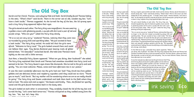 The Old Toy Box Narrative Writing Sample-Australia - Twinkl