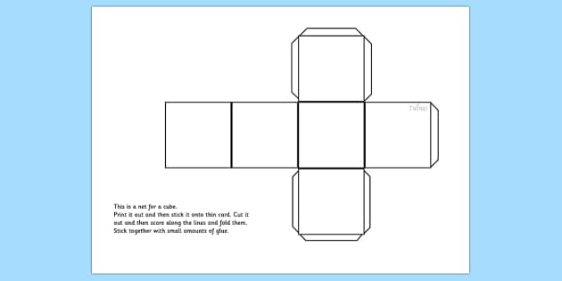 Cube Net - cube, shapes, shape net, cube shape net, maths, dice