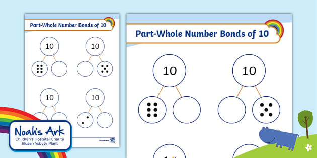 FREE! - Part-Whole Number Bonds to 10 Activity Sheets