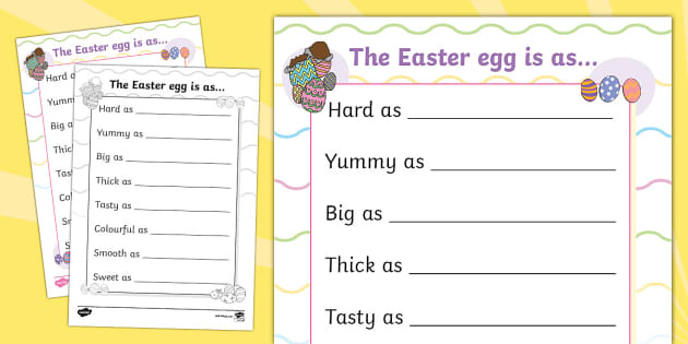 Easter Egg Simile Poem Template (teacher made) - Twinkl