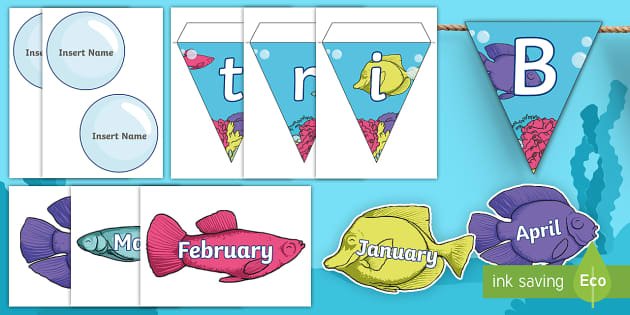 Ocean Birthday Decorations Monthly Photo Banner Under the Sea Monthly Banner Ocean First Birthday Banner Under the Sea Photo Banner