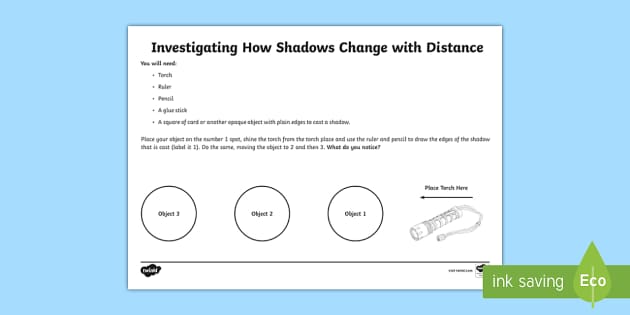 shadow experiment worksheet