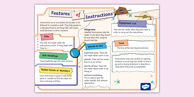 KS2 Features of Instruction Writing Display Poster - Twinkl