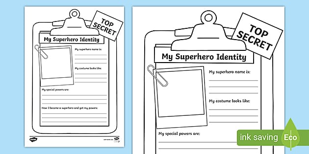 Free Superhero Worksheet