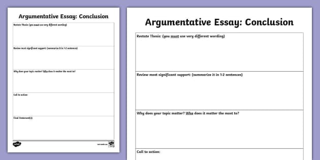 essay conclusion graphic organizer