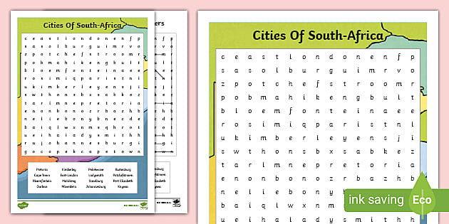 Cities Of South Africa Word Search (teacher made) - Twinkl