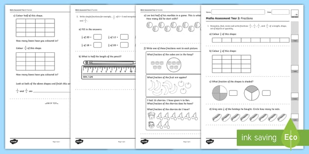 free 1 abacus for worksheets grade Year   Term fraction 2 Fractions 1 Maths Assessment: