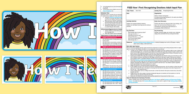 EYFS PSED How I Feel: Recognising Emotions Adult Input Plan And ...