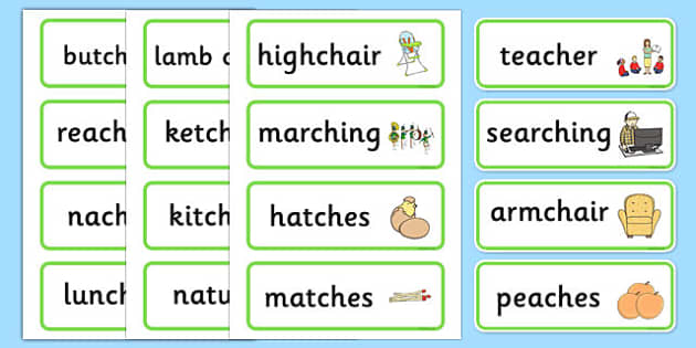 Medial Ch Word Cards Hecho Por Educadores Twinkl