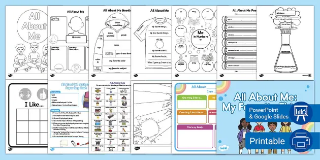 all about me activities 2nd grade