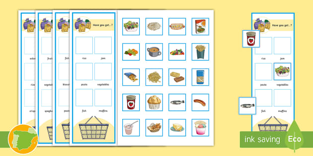 A1 Tarjetas de vocabulario: La comida en inglés - Twinkl