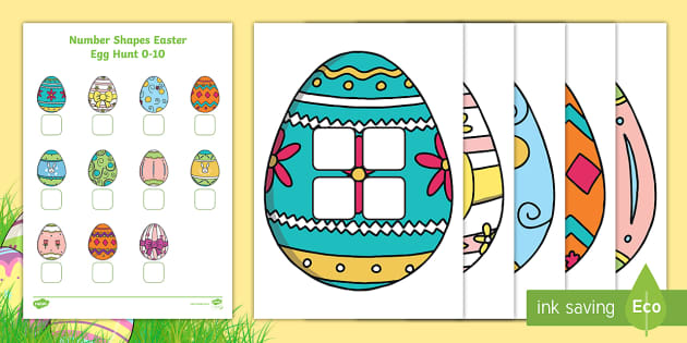 0-10 Number Shapes Easter Egg Scavenger Hunt (teacher made)