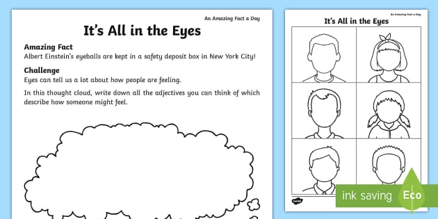 It's All In The Eyes Worksheet   Worksheet (teacher Made)