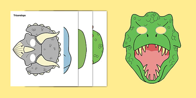 Dinosaur Mask Template - Resources for Young Learners