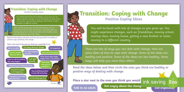 Transition: Coping with Change - Positive Coping Ideas KS1