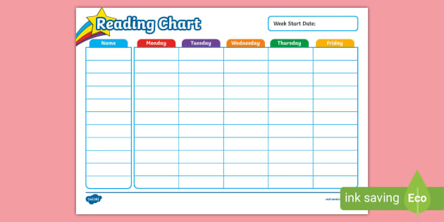 Week Reading Chart (teacher made) Twinkl