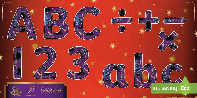 Free Printable Harry Potter Banner With Alphabet and Numbers