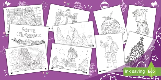 Christmas Colouring Sheets (Ages 7 - 11) (teacher made)