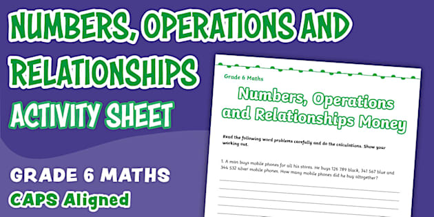 Grade 6 Mathematics - Term 3 - Money: Word Problems - Activity Sheet ...