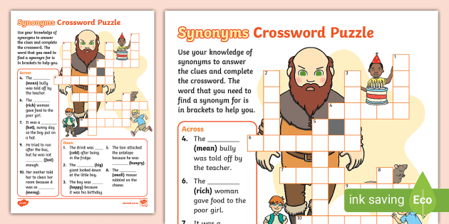 Antonyms Crossword Puzzles (6 Puzzles With and Without Word Bank)