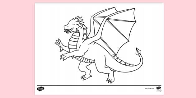 simple dragon coloring pages