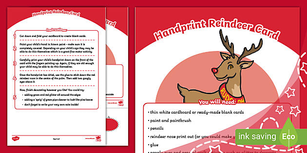 reindeer handprint poem