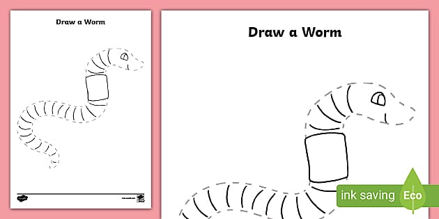 Kindergarten Draw a Worm Pencil Control Activity - Twinkl