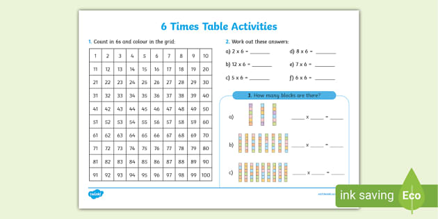630px x 315px - Six Times Tables Quiz Worksheets | KS2 Primary Resources
