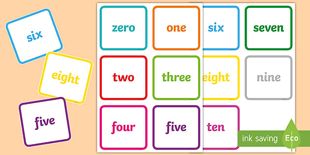 Square Number Words Cards (teacher made)