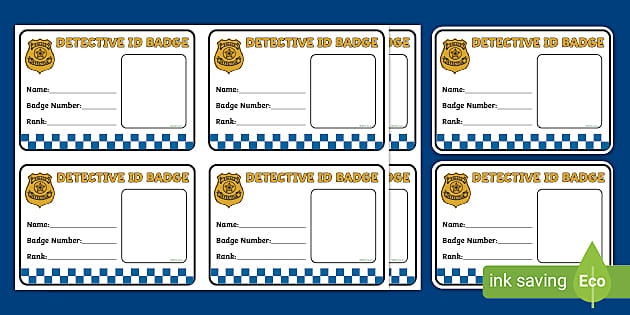 Role Play Detective ID Badge (teacher made) - Twinkl