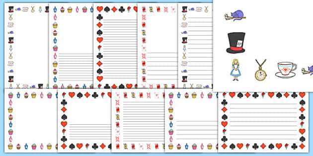 alice in wonderland clip art borders