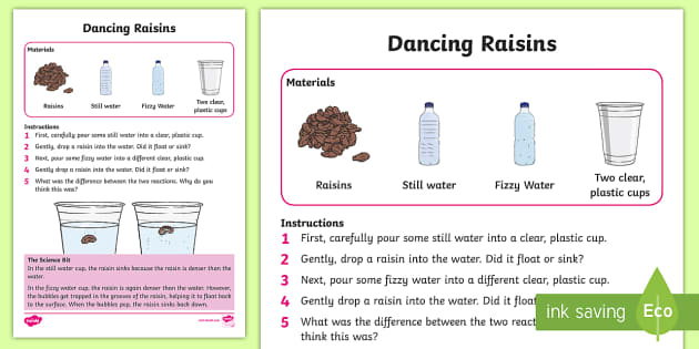 Dancing Raisin Science Experiment (teacher made) - Twinkl