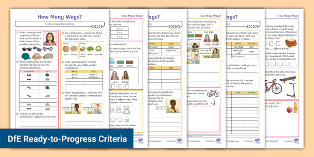 👉 How Many Ways? Differentiated Maths Worksheets - Twinkl