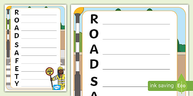 Road Safety Acrostic Poem template | Twinkl (teacher made)