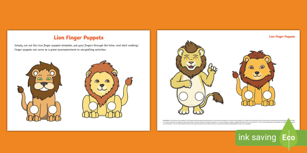 FREE! - Printable Lion Finger Puppets (teacher made)