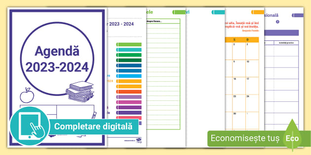 An școlar 2023-2024 – Agendă cu completare digitală