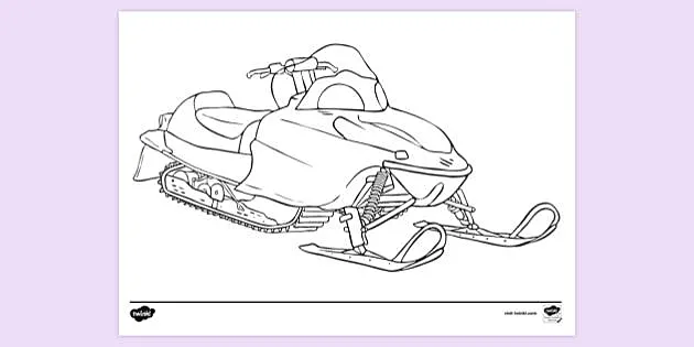 Free Snowmobile Colouring Sheet Primary School Twinkl