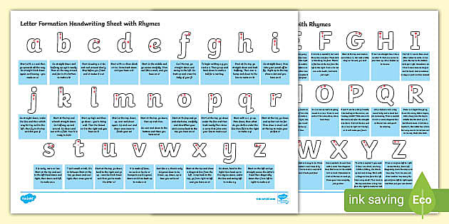 Rhymes for Writing Letters Worksheets | ELA | Twinkl USA