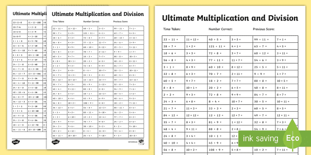 Ultimate Multiplication and Division Worksheet / Worksheet ...