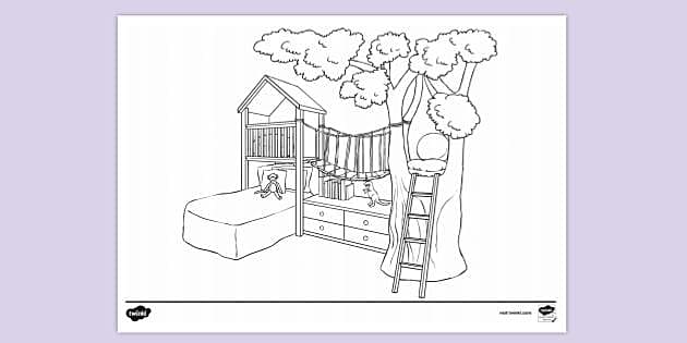 bunk bed coloring page