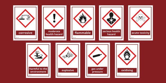 Hazard Symbol Labels | Science | Beyond Secondary - Twinkl