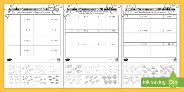 Number Sentences Addition Cut And Paste (teacher Made)