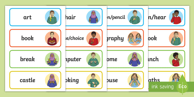 British Sign Language (BSL) Classroom Signs and Labels